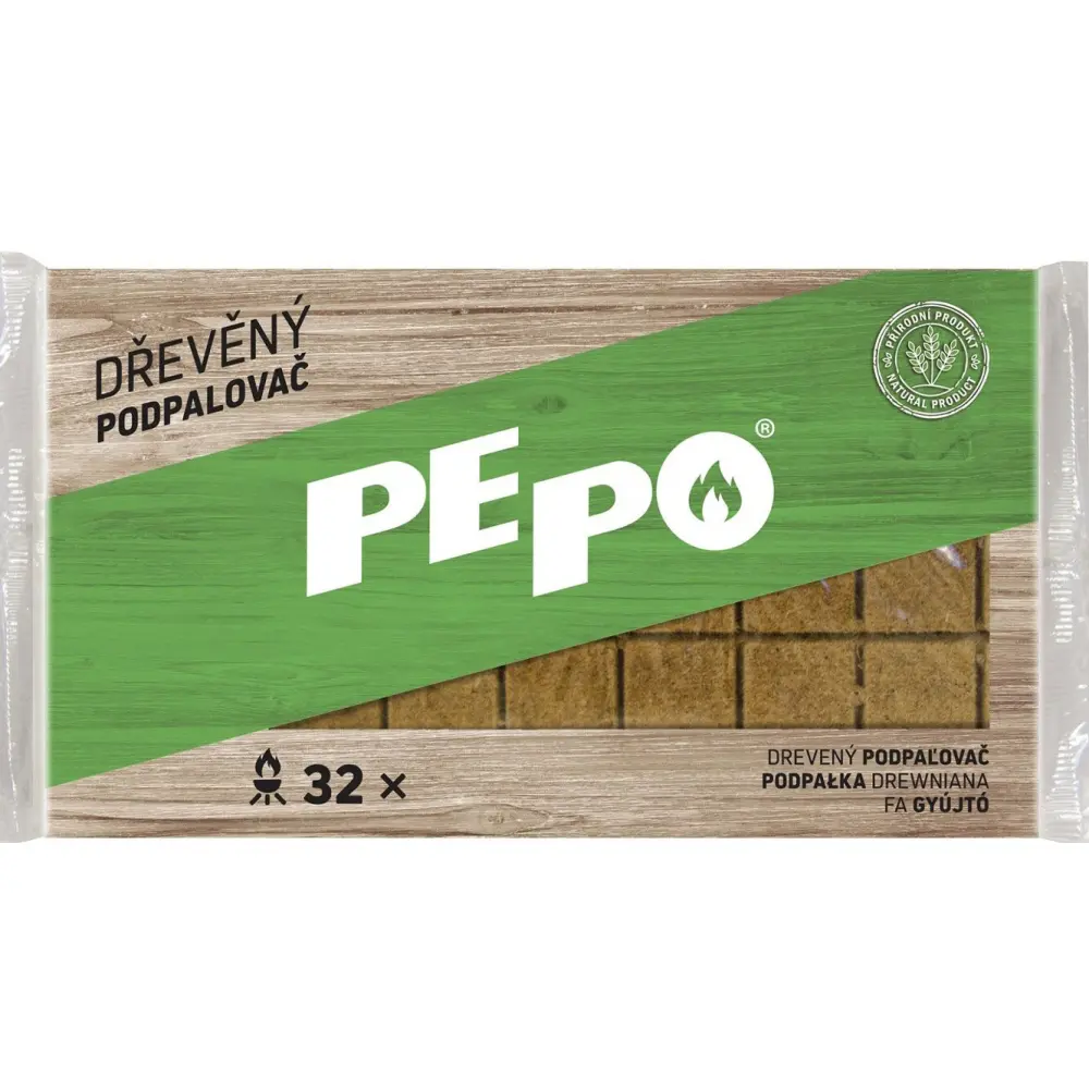 PE-PO PE PO dřevěný podpalovač (32ks/fol)