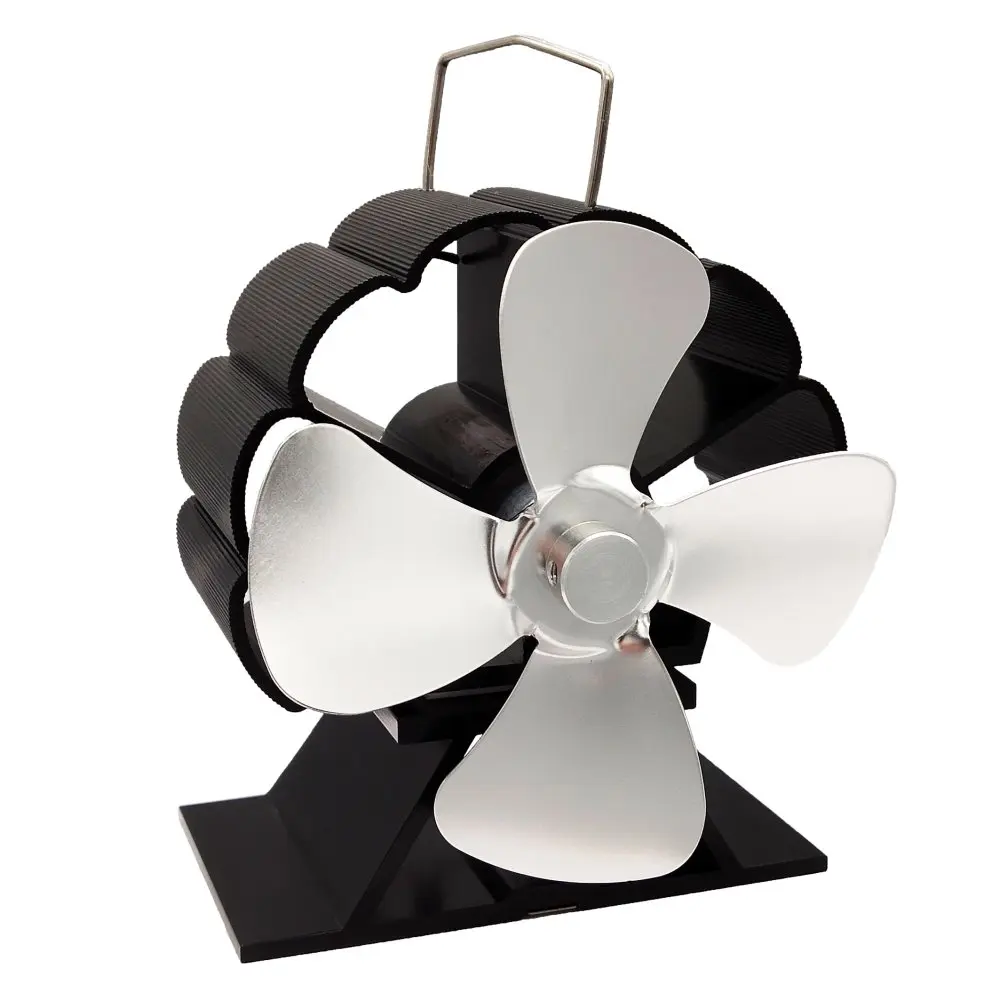Čtyřlopatkový ventilátor na kamna Flamingo Mini, stříbrný