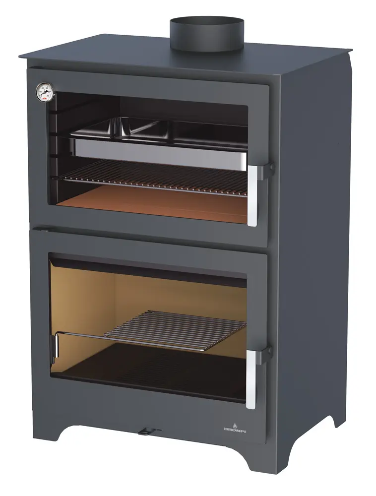 Krbová kamna BRONPI MURANO s troubou, 14 kW, černá