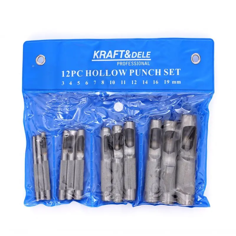 Sada děrovačů pro otvory Kraft&Dele KD11202, 3–19 mm, 12 ks