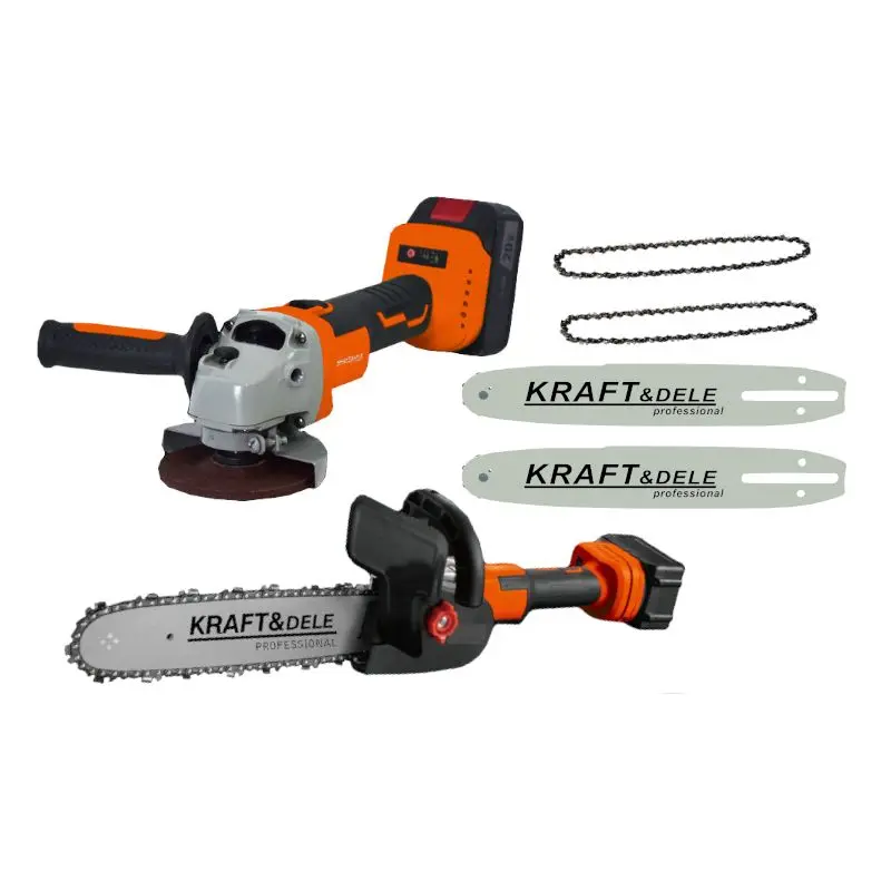 Aku řetězová pila a bruska Kraft&Dele KD10624, 40 cm, 20 V, 3000 mAh