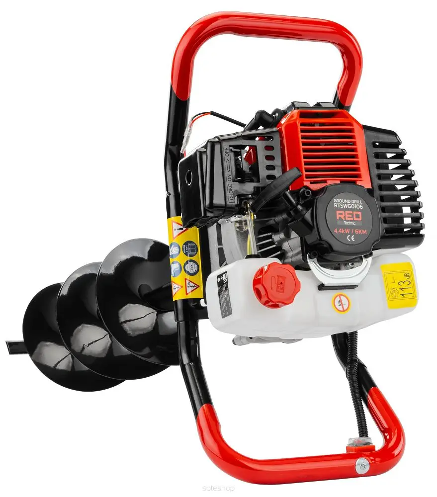 Benzínový zemní vrták + 3x vrtáky RED TECHNIC