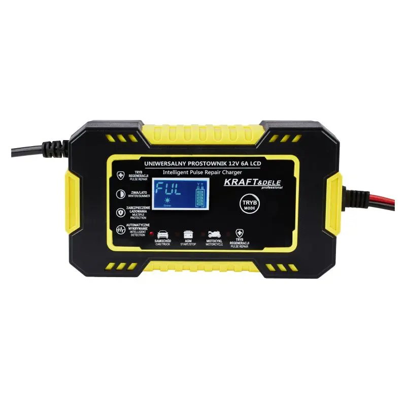 Automatická nabíječka baterií Kraft&Dele KD1290, 12V, 6A, LCD