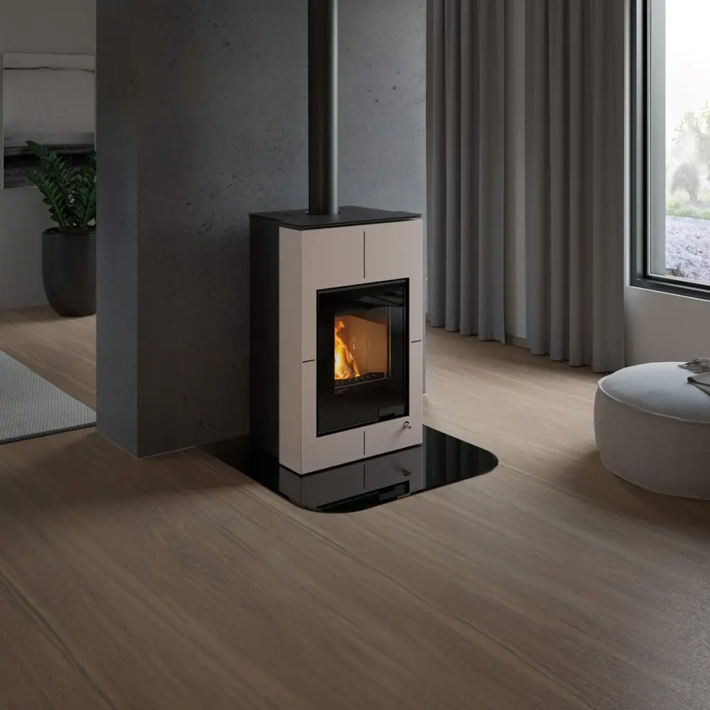 Sklo pod kamna - FLAMINGO Oblouk 1000x1000 mm, černé, fazeta / 2xR200 / 6 mm
