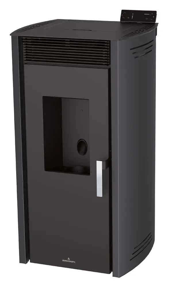 Peletová kamna s výměníkem BRONPI NOA HYDRO, 16 kW, černá
