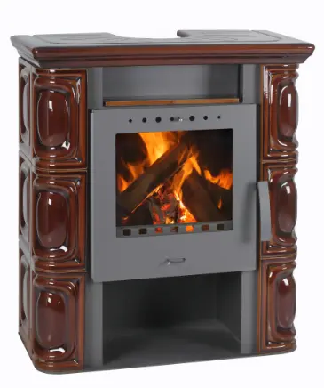 Kachlová kamna FLAMA ALEA ECO, 6 kW, tmavě hnědá