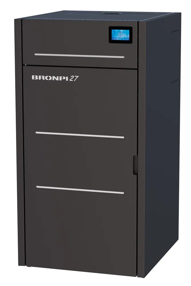 Peletová kamna s výměníkem BRONPI HYDROTEX-27, 26 kW, černá