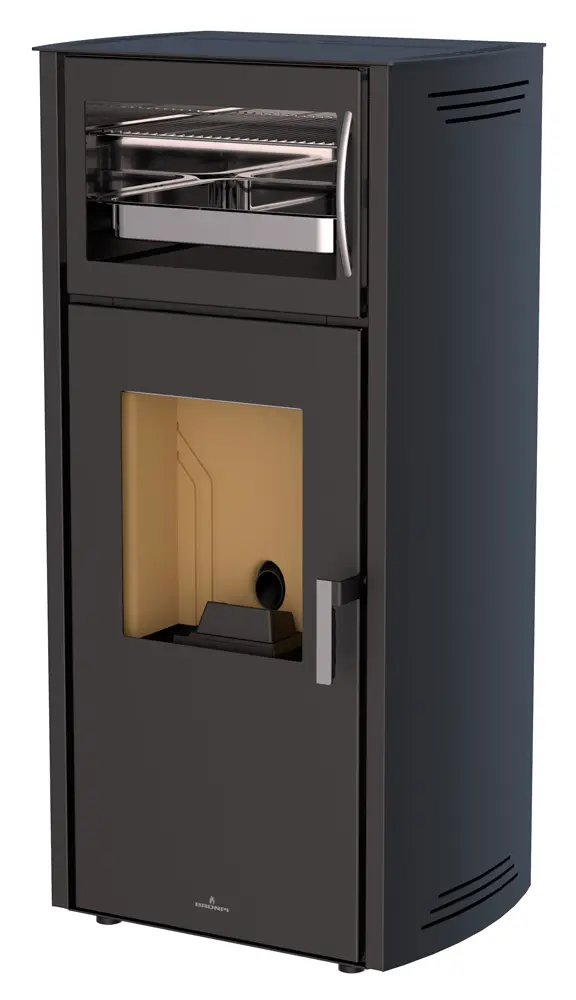 Peletová kamna s troubou BRONPI NOA HORNO, 10 kW, černá