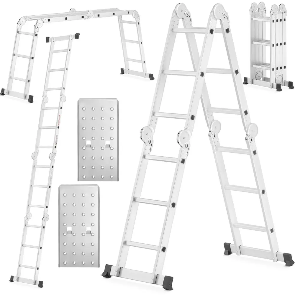 Multifunkční kloubový žebřík s plošinou HIGHER ML-103A, 4x3, pracovní výška 450 cm