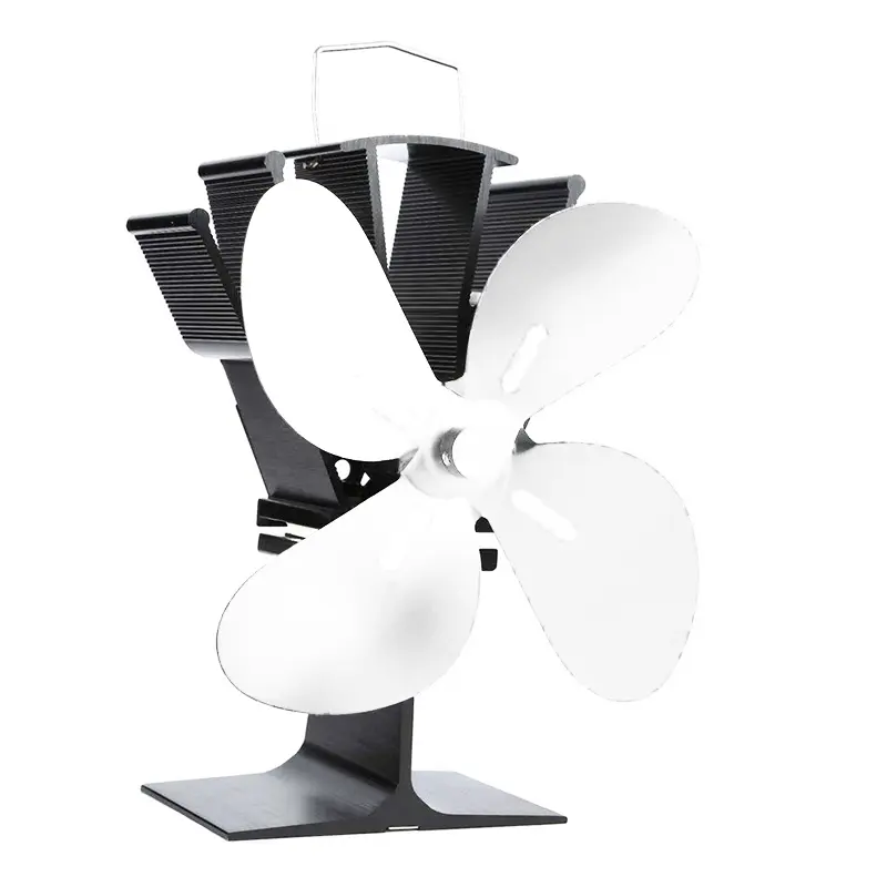 Čtyřlopatkový ventilátor na kamna Flamingo, stříbrný