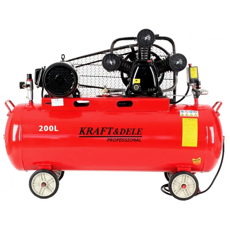 Olejový kompresor třípístový se separátorem Kraft&Dele KD1474, 200 l, 400V
