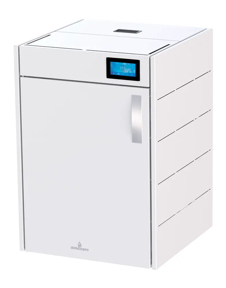 Peletová kamna s výměníkem BRONPI HYDROBOX, 16 kW, bílá