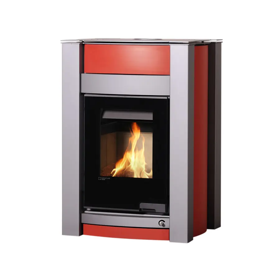 HS FLAMINGO krbová kamna AQUAFLAM VARIO KALMAR 11 kW - červená (bez výměníku)
