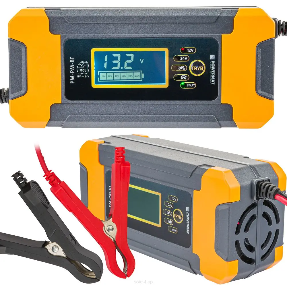 POWERMAT Mikroprocesorová nabíječka baterií 12/24V PM-PM-8T