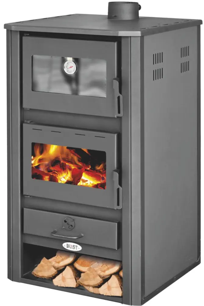 Krbová kamna BLIST BRM s troubou, 12 kW, šedá