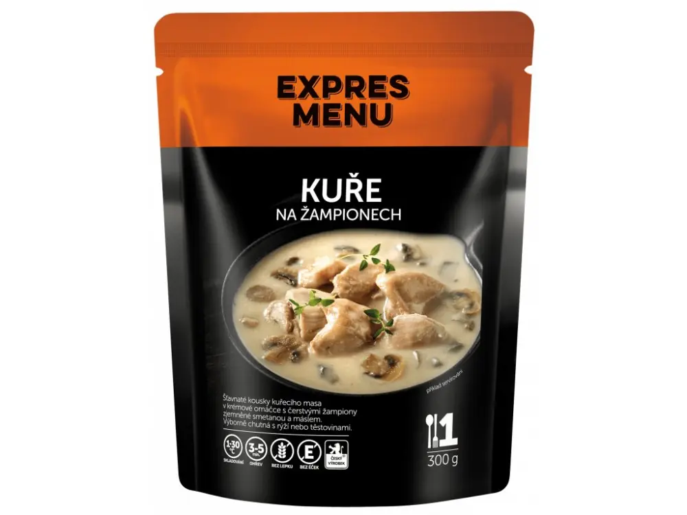 Kuře na žampionech EXPRES MENU, 1 porce, 300 g
