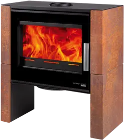 Kachlová kamna HAAS+SOHN DALE, 8 kW, černá zrzavá patina