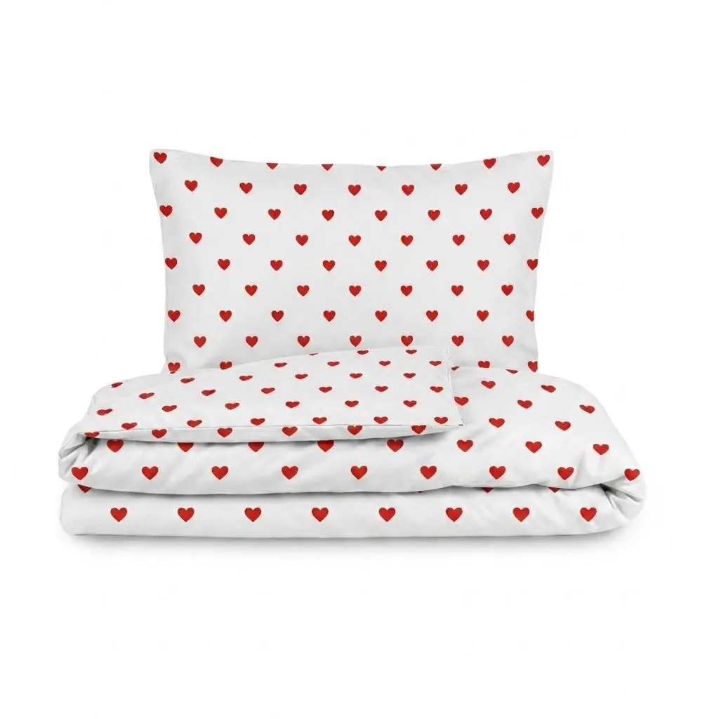 Kvalitex Bavlněné povlečení renforcé Srdíčka červená 1x 220/200, 2x 70/90cm