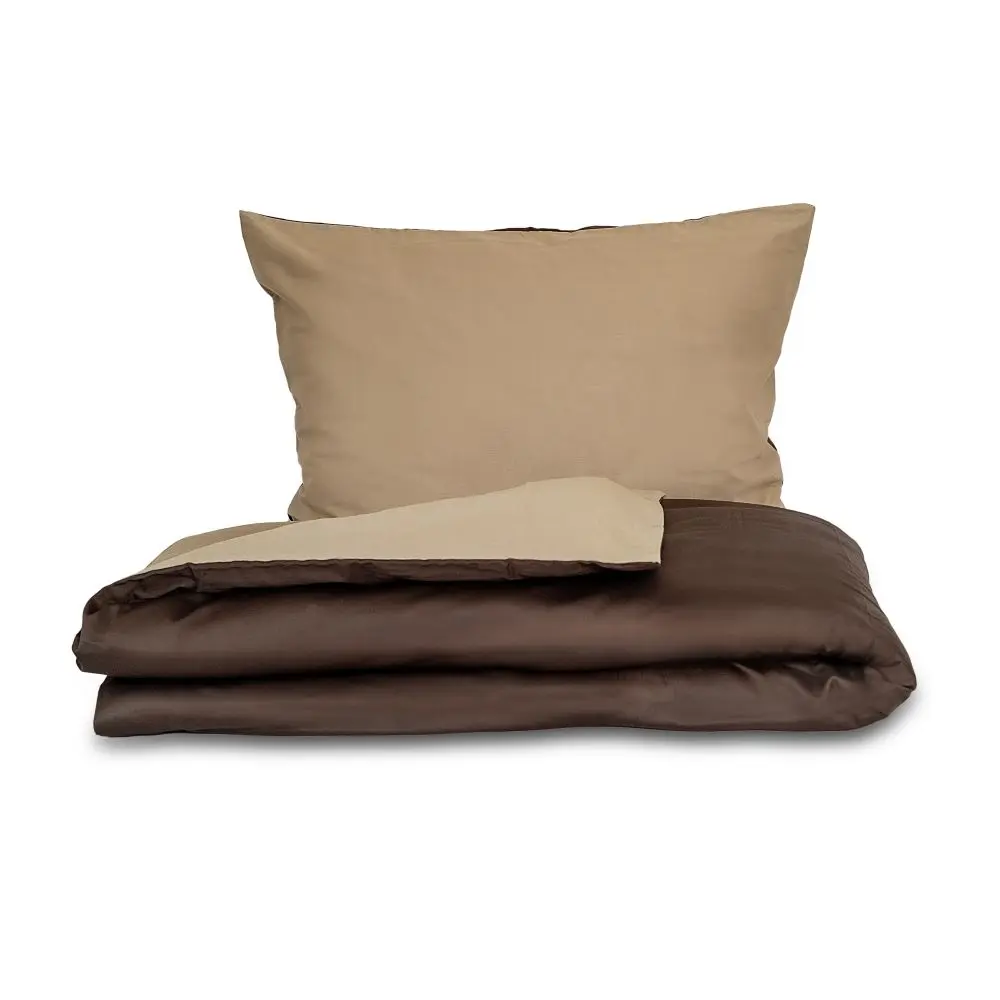 Kvalitex Saténové povlečení LUXURY COLLECTION tmavě hnědé / béžové 1x 240/220, 2x 70/90cm