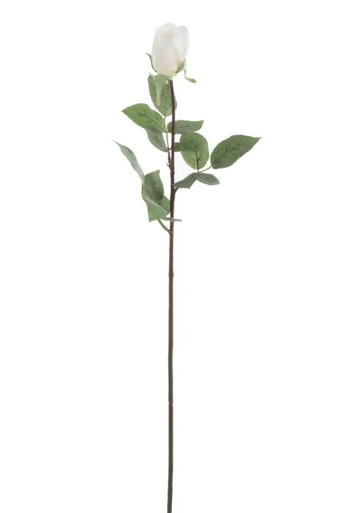 Dlouhá bílá umělá růže Rose - 12,5*74 cm J-Line by Jolipa