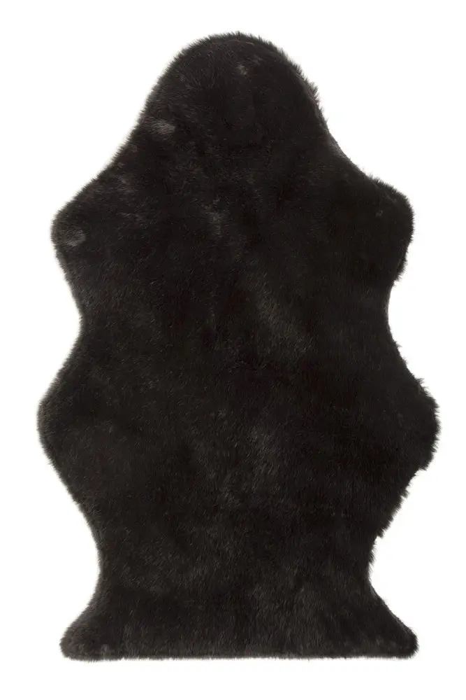 Černá chlupatá kožešina Pelt - 95*60 cm J-Line by Jolipa
