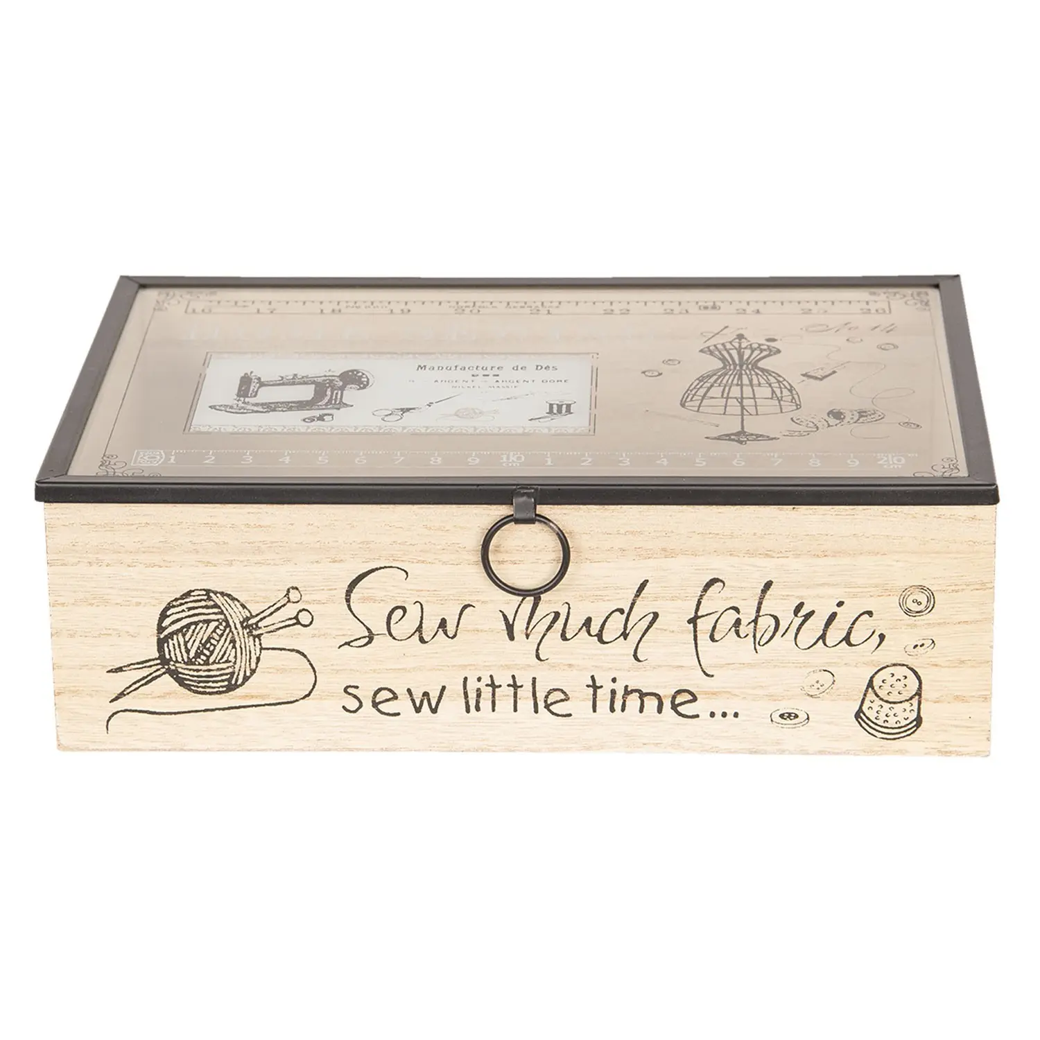 Dřevěný šicí box - 25*17*8 cm Clayre & Eef