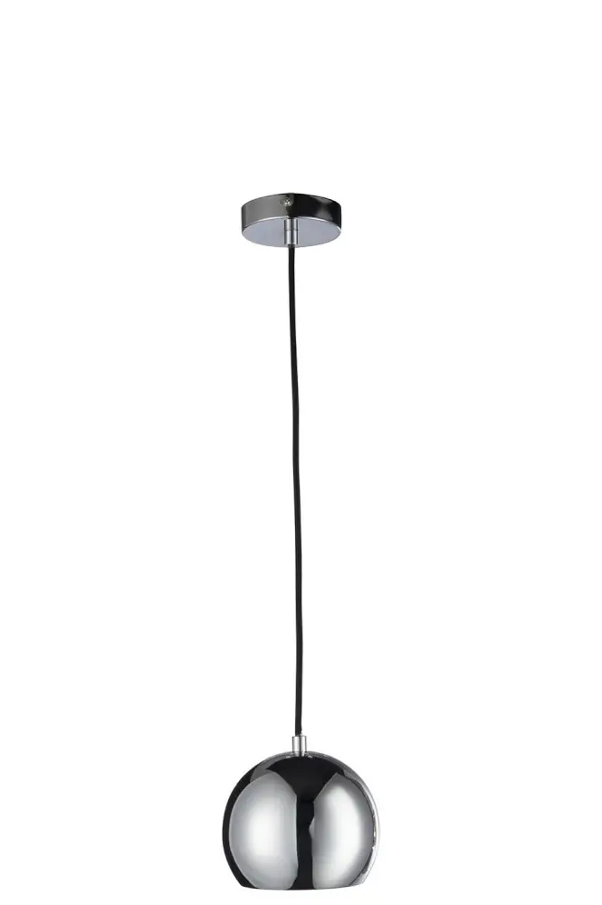 Stříbrné závěsné kovové světlo Ball silver - Ø 15*120 cm J-Line by Jolipa