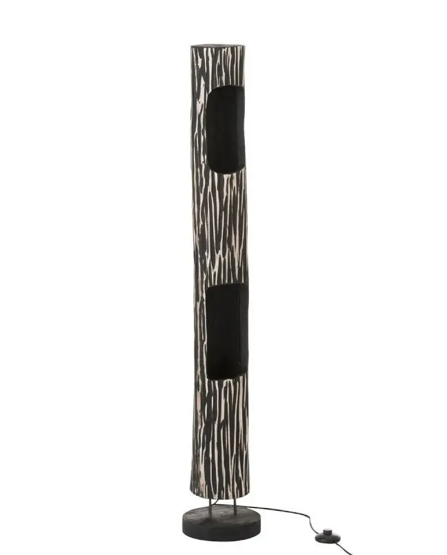 Stojací dřevěná lampa Paulownia Black 2 - Ø 21*133 cm J-Line by Jolipa