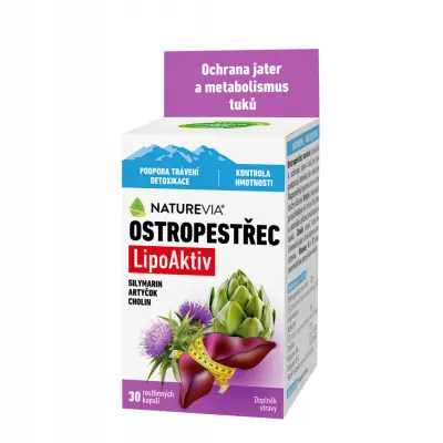 NatureVia Ostropestřec LipoAktiv 30 kapslí