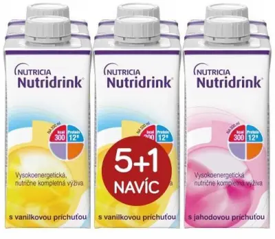 Nutridrink Balíček 5+1 (vanilka-jahoda) 6x200ml