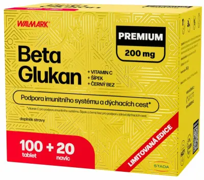 Walmark Beta glukan PREMIUM 200 mg 100 + 20 tablet navíc