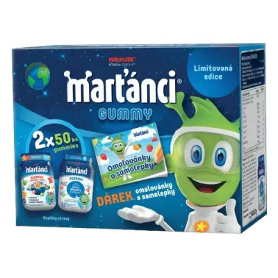 Marťánci Gummy 50+50 ks + omalovánky Promo 2025