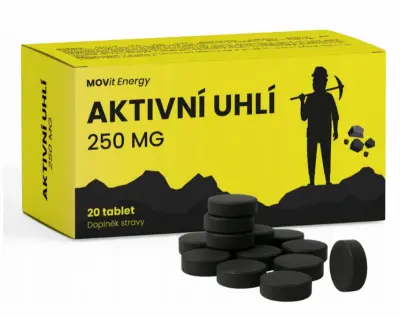 MOVit Aktivní uhlí 250mg 20 tablet