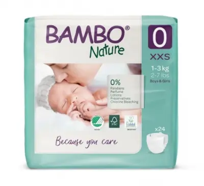 Bambo Nature 0 XXS 1-3kg dětské pleny 24ks