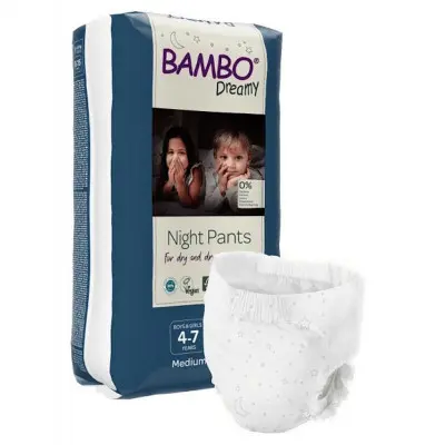 Bambo Dreamy Nigh.Pants Unisex 4-7 let 15-35kg noční navlékací plenkové kalhotky 10 ks