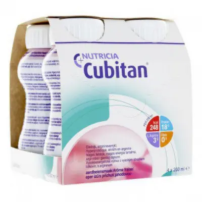 CUBITAN S PŘÍCHUTÍ JAHODOVOU POR SOL 4X200ML