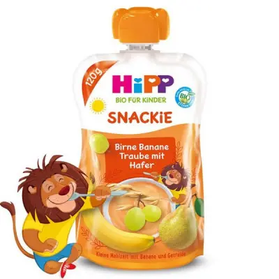 HiPP BIO Sport Hruška-Banán-Bíle hrozno-Oves 120g