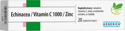 GENERICA Echinacea + vitamin C 1000 + zinek 20 šumivých tablet