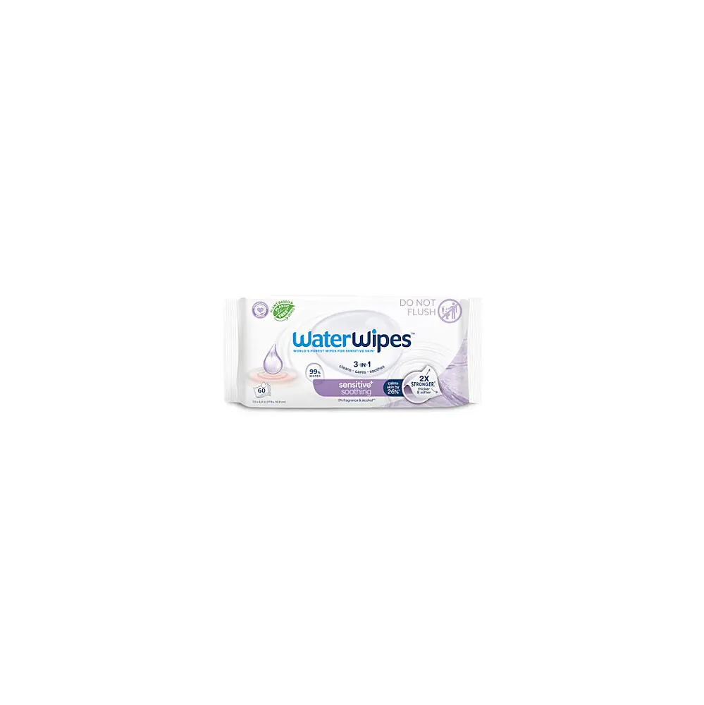 WATERWIPES Soothing clean ubrousky vlhčené 3v1 60 kusů