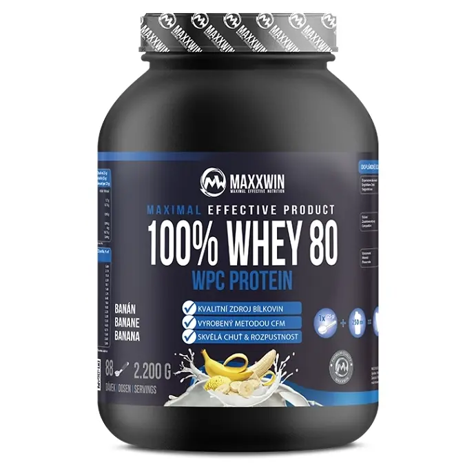 MAXXWIN PROTEIN 100% WHEY 80 banán 2200 g