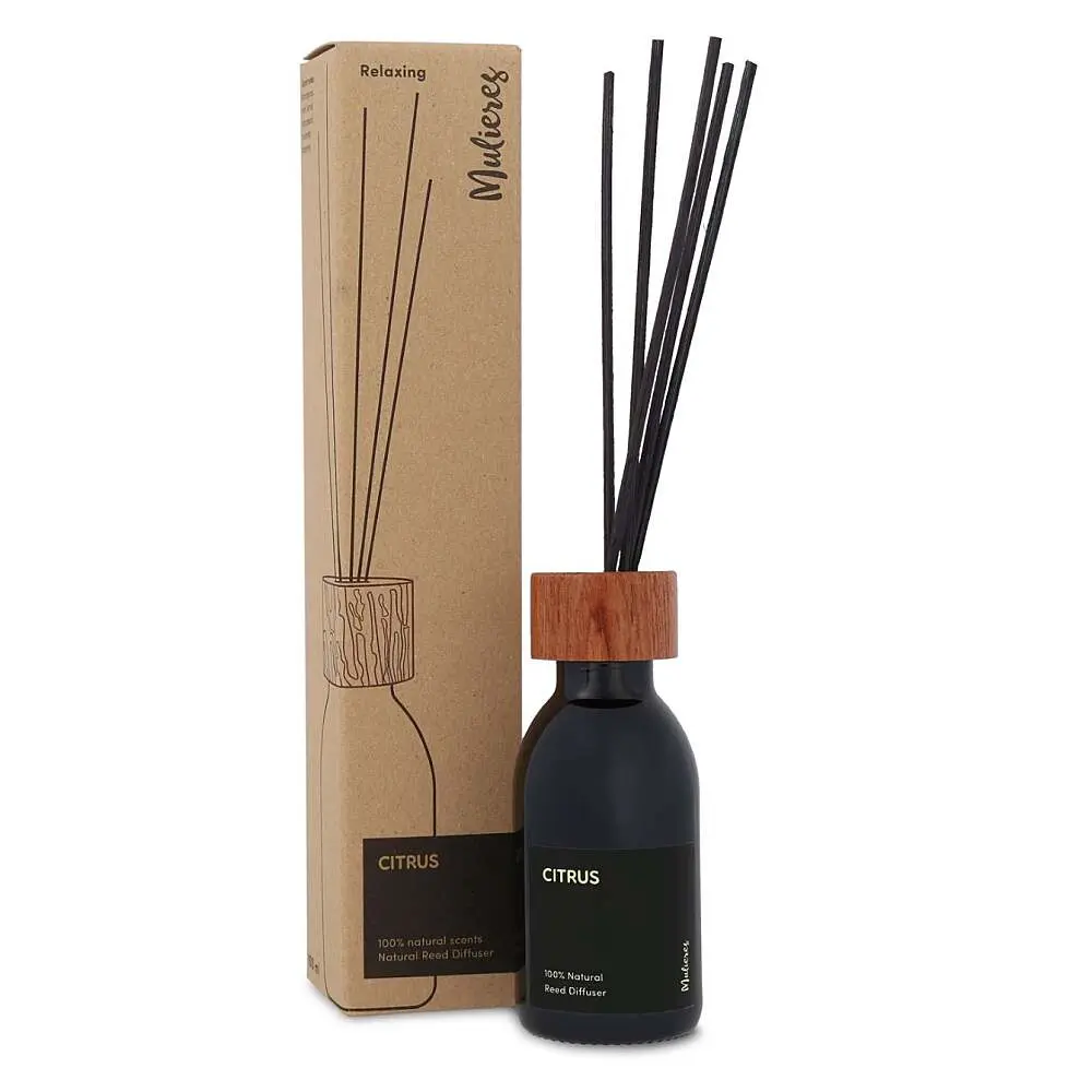 Mulieres Přírodní aroma difuzér s tyčinkami - citrus (100 ml) - vydrží vonět až 3 měsíce