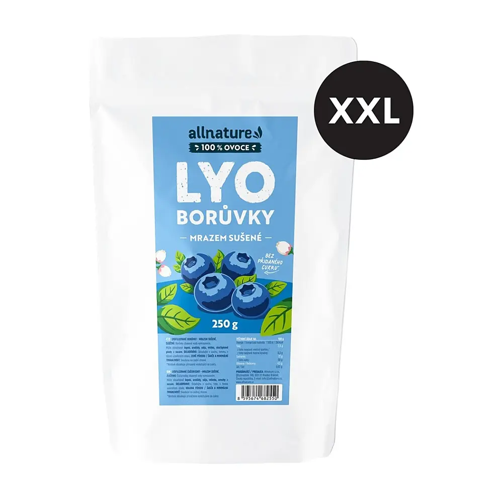 ALLNATURE Borůvka sušená mrazem celá XXL 250 g