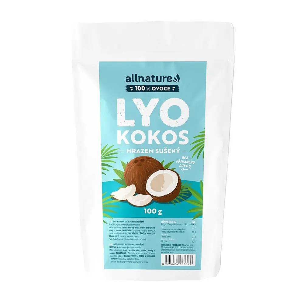 Allnature Kokos Lyo mrazem sušený 100g