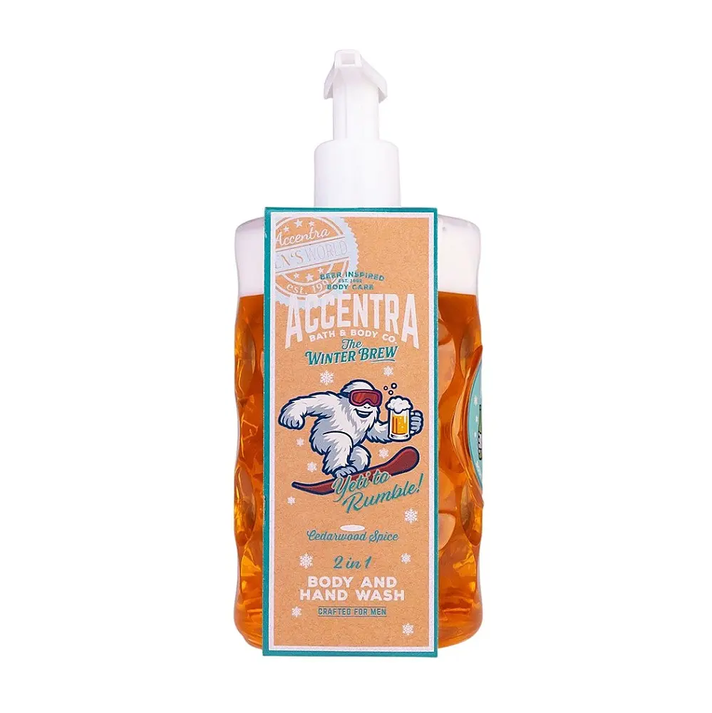 2v1 Šampon/Sprchový gel Men´s Collection Winter shaker efekt piva Cedrové dřevo 720ml