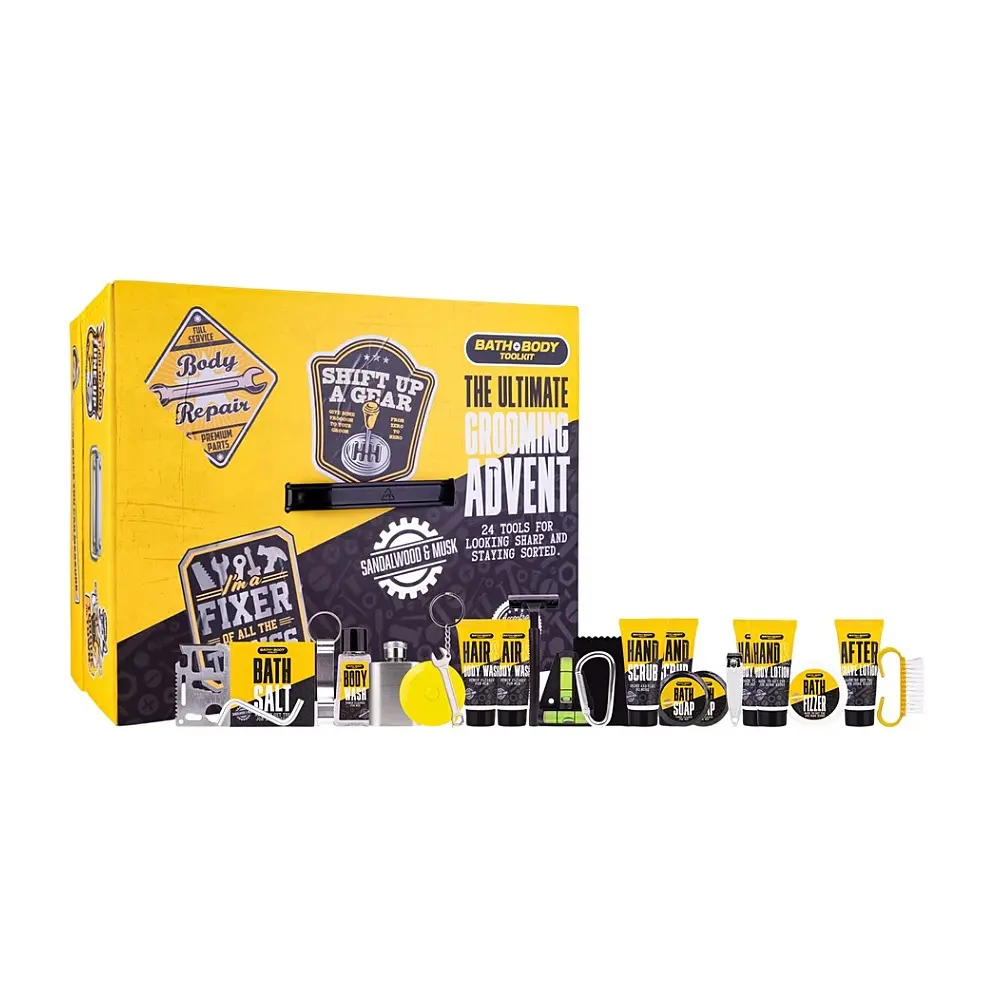 Adventní kalendář Bath and Body Toolkit ve tvaru kufříku