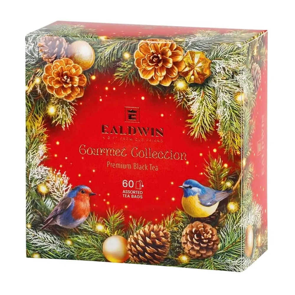EALDWIN Christmas gourtmet collection red kolekce černý čajů 60 sáčků