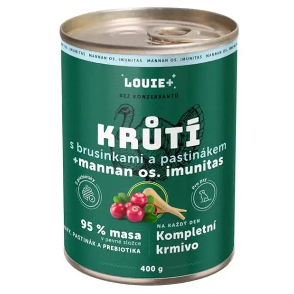 LOUIE Krůtí brusinky a prebiotika konzerva pro psy 400 g