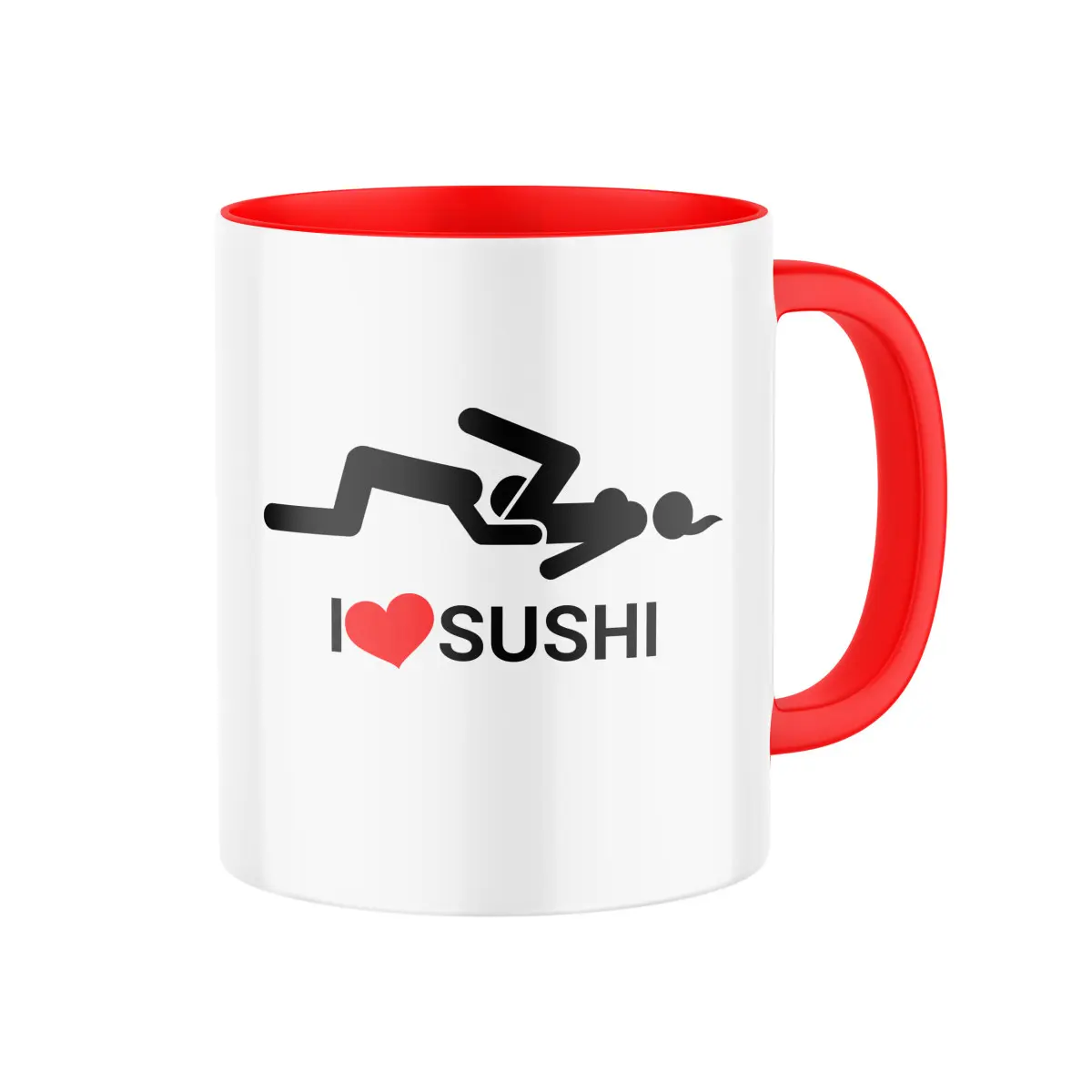 2+1 ZDARMA Keramický hrnek s potiskem I ❤ sushi | Dárek pro muže, ženu k narozeninám, svátku, výročí, vánocům
 | vtipný dárek s potiskem | fotodárek |