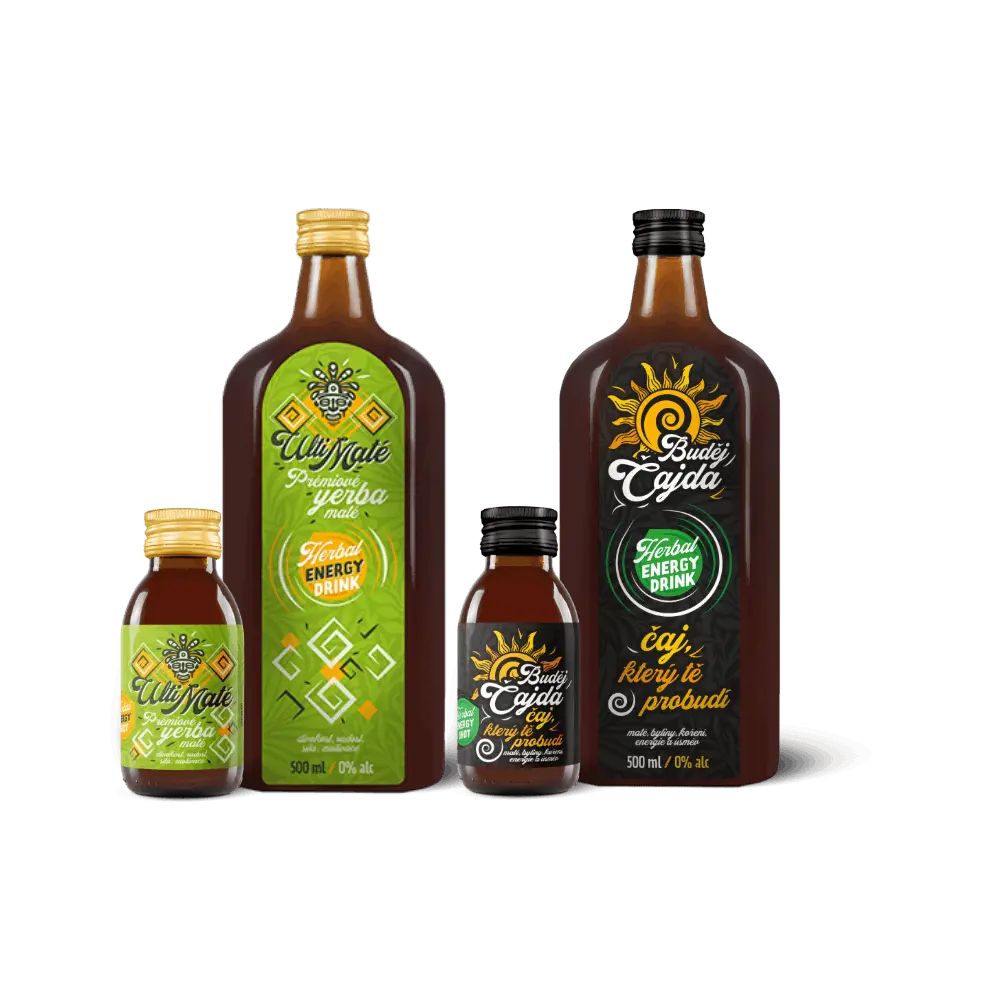 BALÍČEK energie a soustředění 500 ml: Ultimaté a BudějČajda + 100 ml: Ultimaté a Budějčajda
