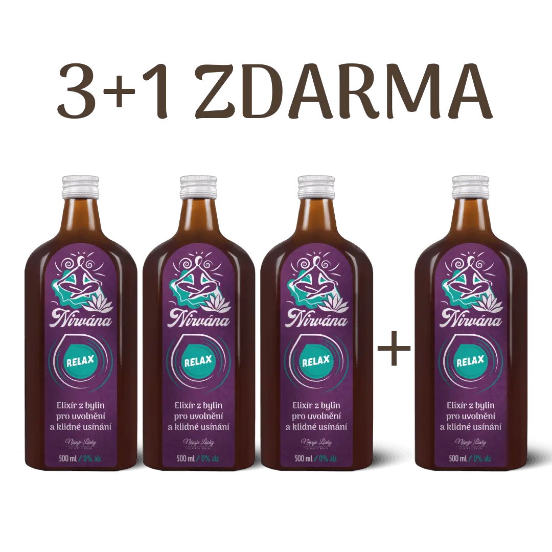Nirvána –⁠ elixír relaxace a klidného usínání 500 ml 3+1 lahev ZDARMA